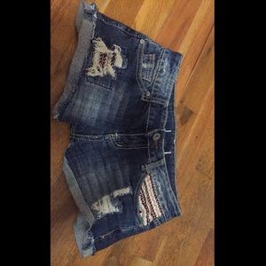 Denim short shorts